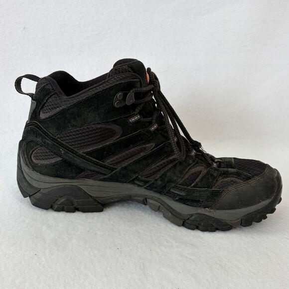 Merrell Hiking Boots Mens 10.5 Black Suede Hi-Top Vibram Soles Performance Shoes main image 6